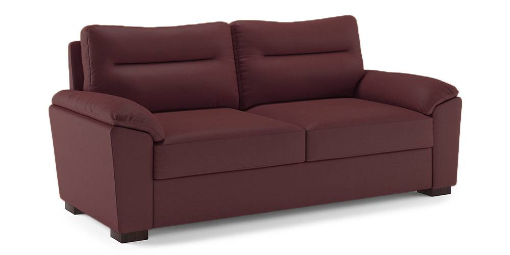 Adelaide Compact Leatherette Sofa (Burgundy)